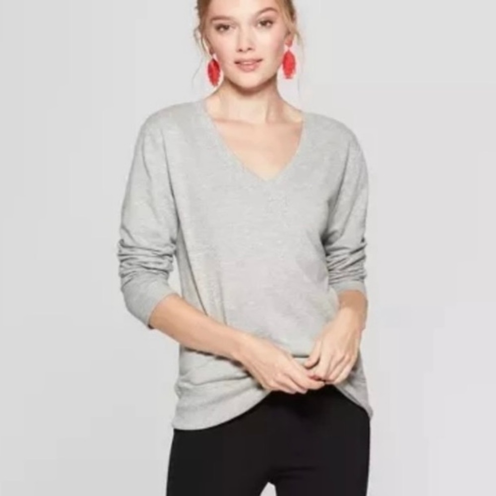 A New Day Target merino grey pullover sweater